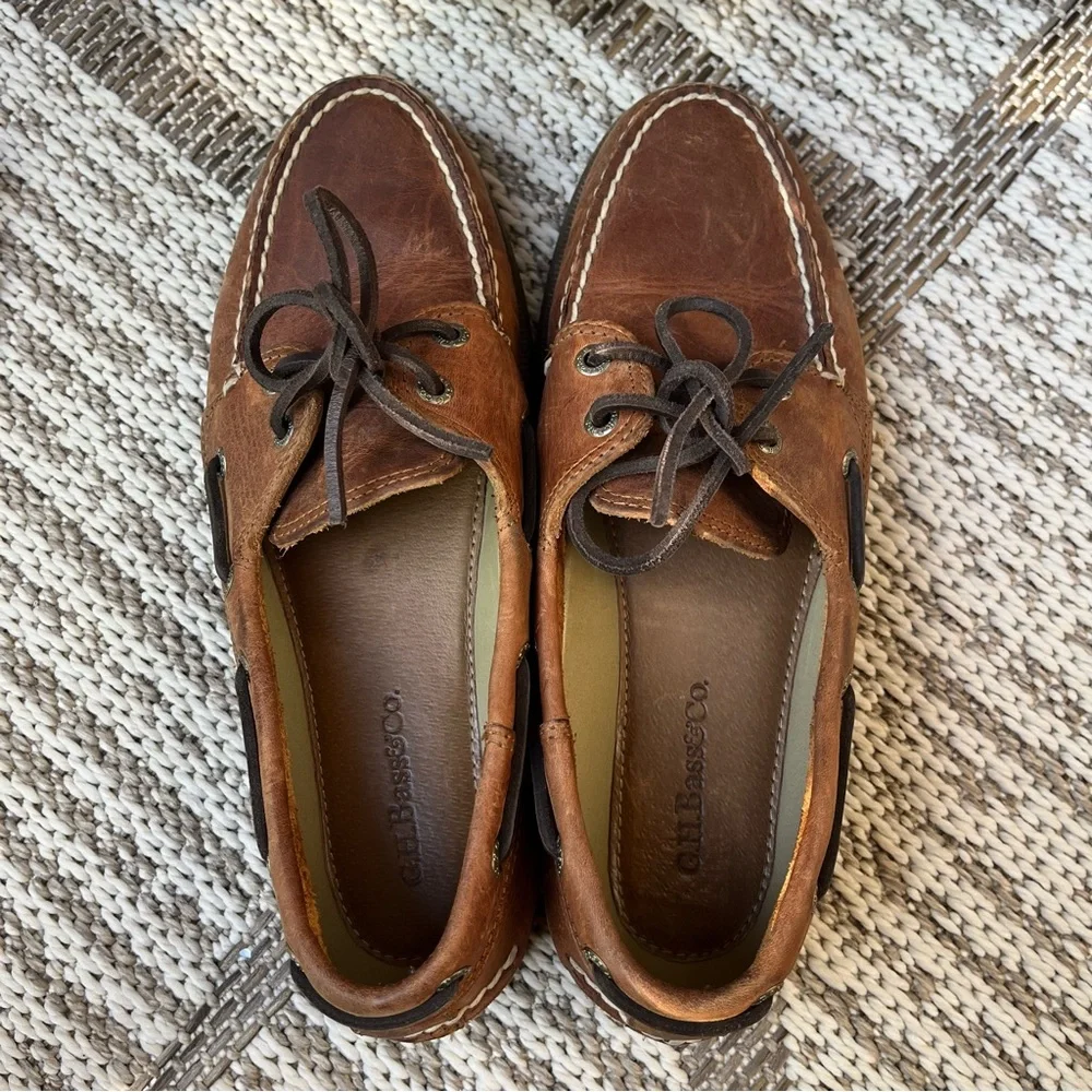 G.H. Bass Boat Shoes Hampton Core 2 Brown Leather Men’s Size 8.5 Summer Preppy
